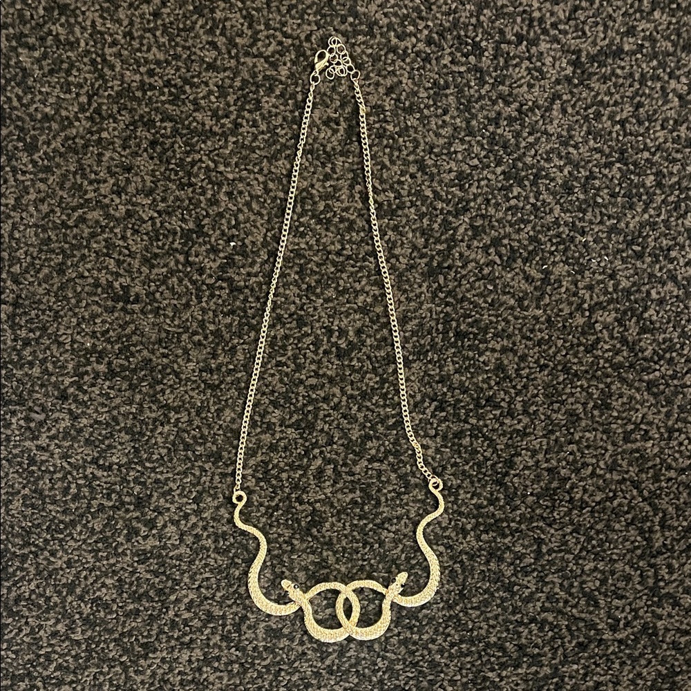Gold Snake Statement Necklace | Double Serpent Design